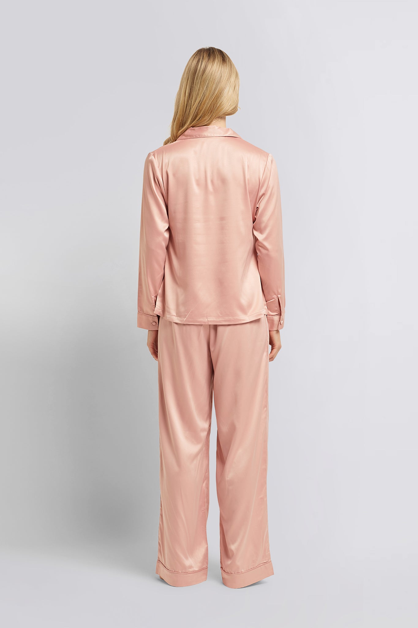 Toni Womens Personalised Satin Pyjama Lounge Set Rust | Homebodii