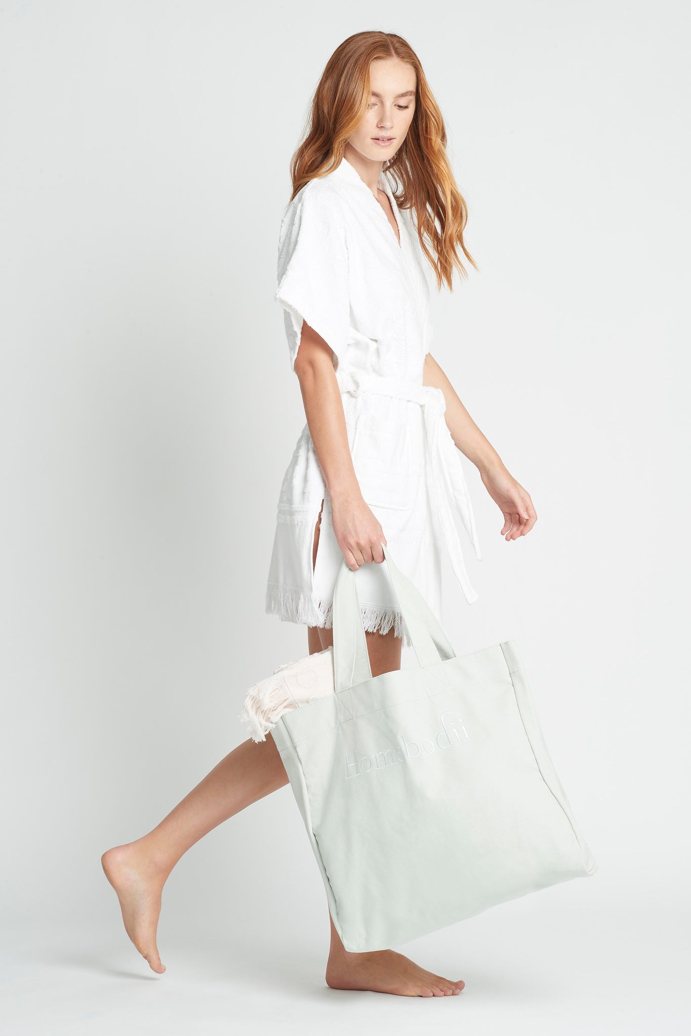 Homebodii Burleigh Towelling Robe White | Homebodii