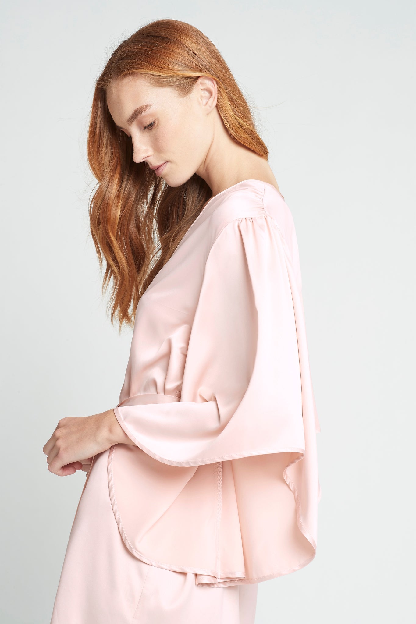 Luna Satin Robe Blush | Homebodii