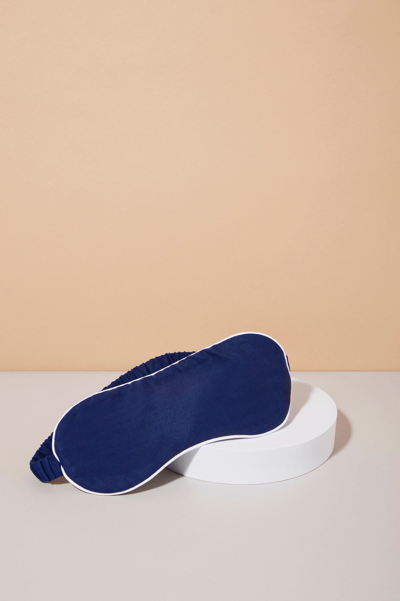 Eva Tencel™ Eye Mask Navy With White Piping | Homebodii