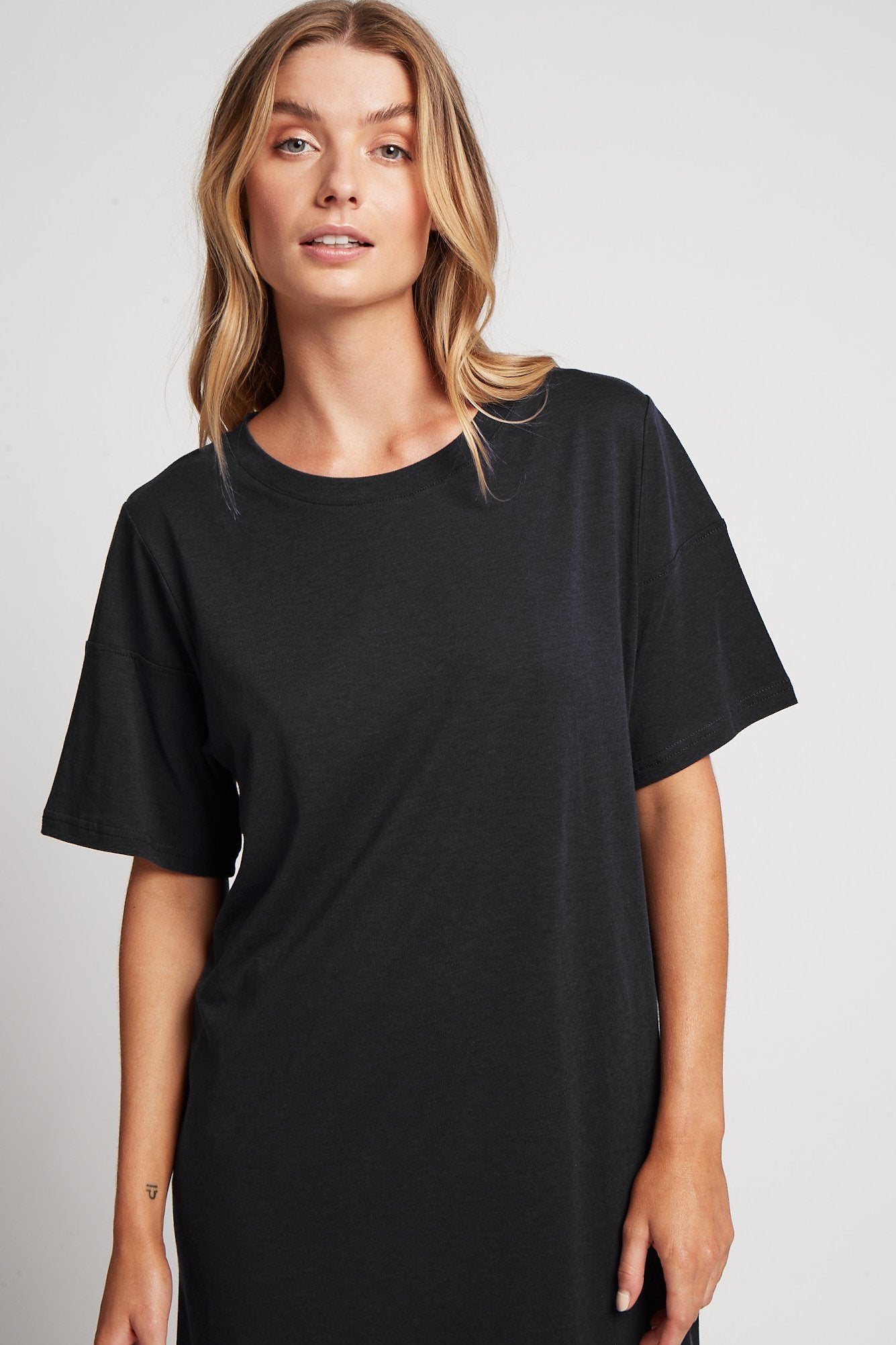 Homebodii Oversized Tencel™ Womens Sleep TShirt Vintage Black | Homebodii