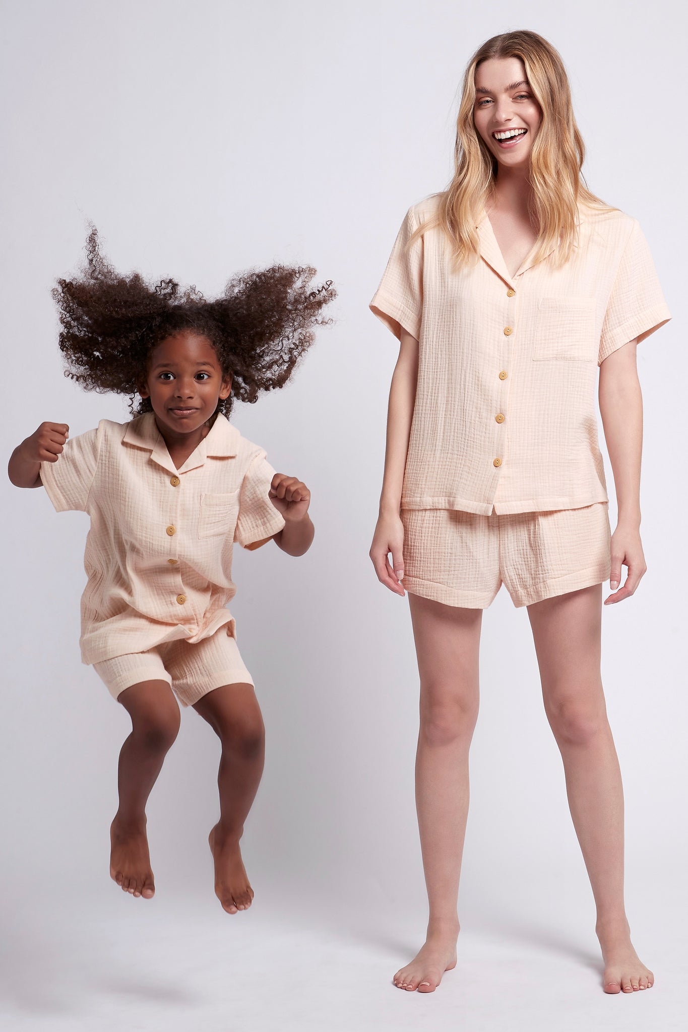 Piper Bubble Cotton Personalised Childrens Short Pyjama Set Blush | Homebodii