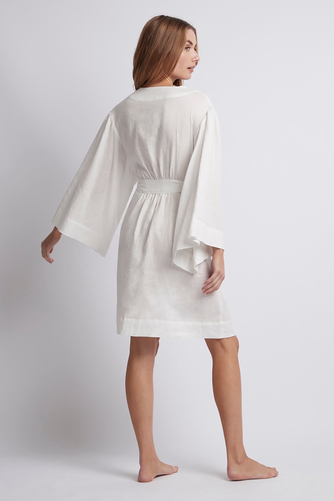 Rebecca Linen Personalised Robe White | Homebodii