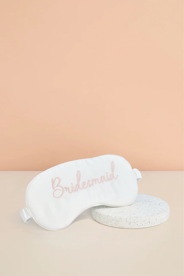 Bridesmaid Satin Eyemask - White