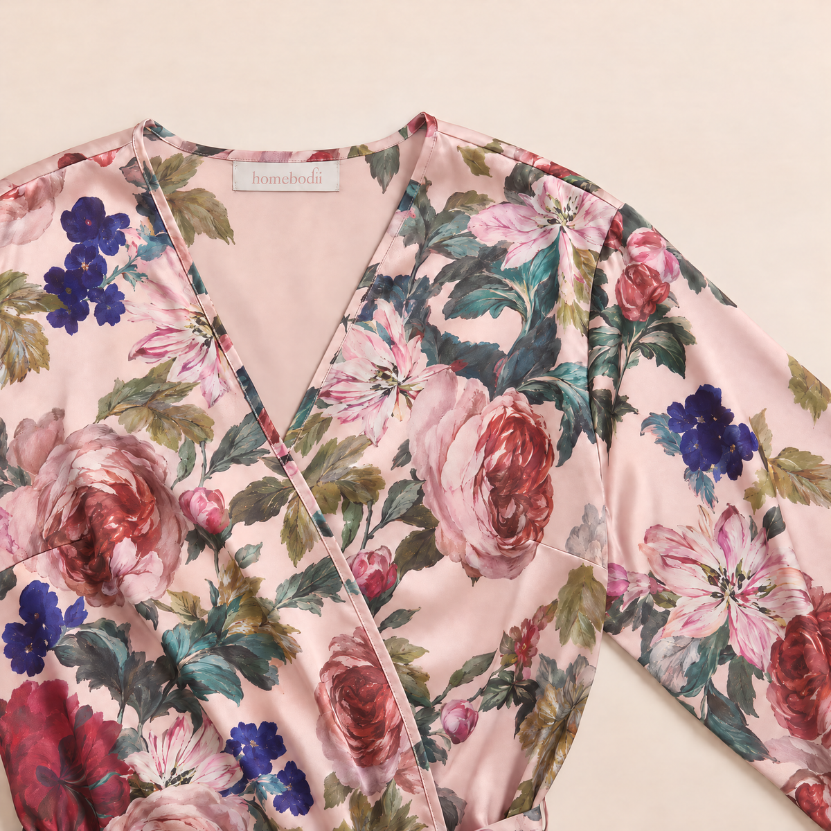 Aurora Kimono Blush Rose Print