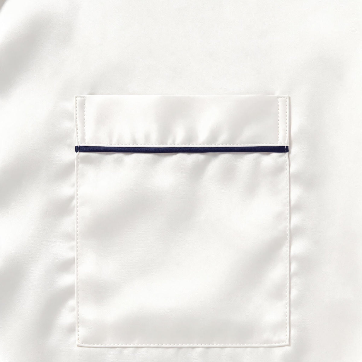 Grace Lounge Pyjama Set - White with Navy Piping