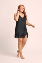 Sian Luxury Satin Slip Black | Homebodii