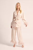 Emilie Tencel Detachable Feather personalised pyjamas in white