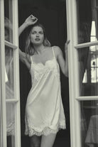 SATIN LACE SLIP WHITE HOMEBODII