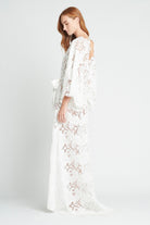 Indiana Luxury Long Lace Bridal Robe | Homebodii