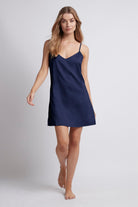 Jasmine Satin Slip  Navy | Homebodii