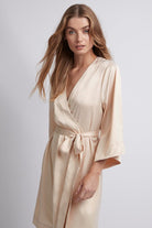 Jasmine Luxury Satin Personalised Robe  Champagne | Homebodii