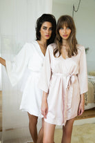 Jasmine Luxury Satin Personalised Robe  White | Homebodii