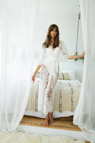 Leah Long Lace Bridal Robe | Homebodii