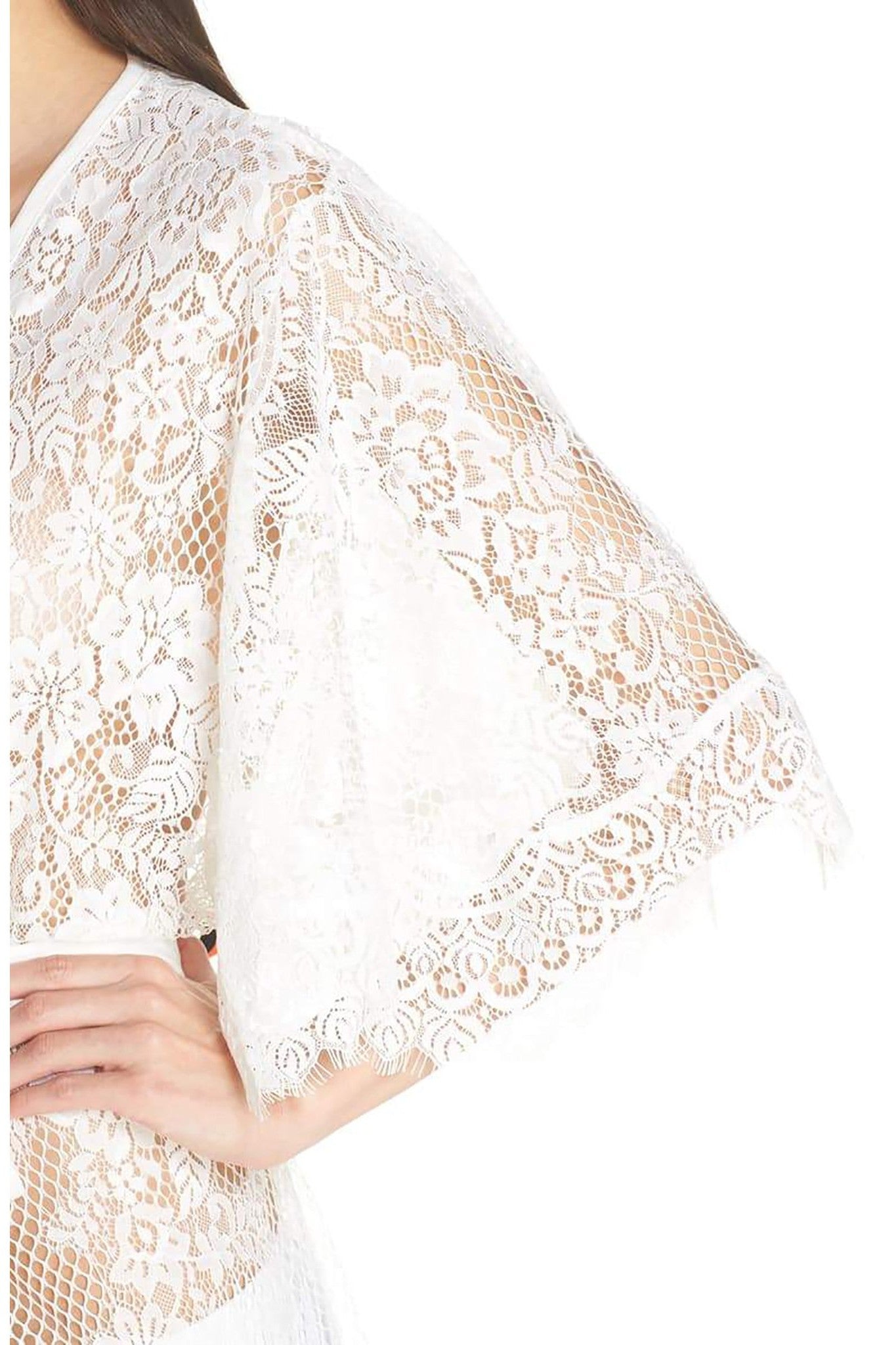 Leah Long Lace Bridal Robe | Homebodii