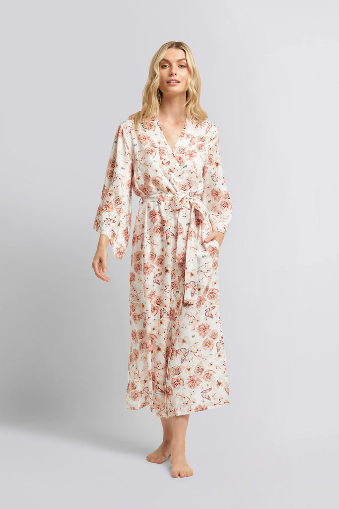 Kelly Smith Viscose Exclusive Print Robe | Homebodii