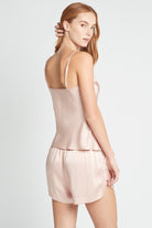 Kiralee Luxury Satin Cami Set  Dusty Rose | Homebodii