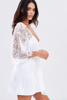 Audrey Short Bridal Lace Robe | Homebodii