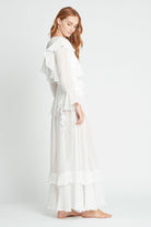 Persphone Luxury Womens Chiffon Robe  White | Homebodii